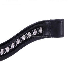 1 rangée de cristaux noirs et argentés de luxe, chaîne bling incrustée de canal vide, bande de sourcils de cheval en cuir faite à la main en cob complet - Product Image 3