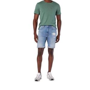 SENSEL SPORTS Short en jean pour homme, coupe droite, taille mi-haute, délavé foncé, décontracté, été, coton respirant, séchage rapide, ourlet retroussé, poches - Product Image 2