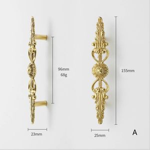 Premium Brass Floral Wardrobe Handle Decorative Cabinet Door Pull Luxury Home Furniture Hardware Manufacturer for Home Hotel Use - Product Image 4