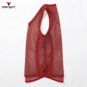 Prix d'usine – Débardeurs en maille respirante unie pour hommes, gilets transparents en maille pour hommes, en vente - Product Image 3