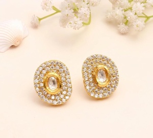 Pendientes de Perlas de Coral con Forma de Bola de Latón, Chapados en Oro de 22K, Joyería Tradicional para Bodas y Fiestas, Unisex, a la Moda - Product Image 1