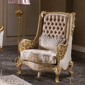 Oferta Especial: Juego de Sofás de Lujo Tallados y Duraderos con Relleno de Esponja, Madera Dorada Antigua para Sala de Estar de Apartamento, Estilo Real Europeo - Product Image 4