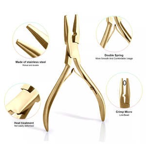 Kit professionnel d'outils pour extensions de cheveux en acier inoxydable, pinces, aiguilles à boucle, clips, kit d'extensions de cheveux en acier inoxydable - Product Image 2