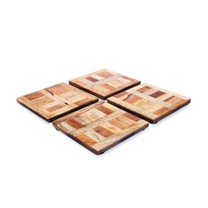Sous-verres carrés en bois naturel, design zen asiatique, écologiques, pour les cafés, les restaurants, les hôtels et les maisons - Product Image 1