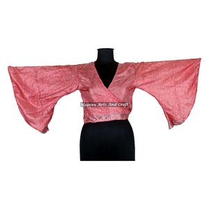 100% Poly Silk Soft Hand Made Indian Printed Wrap Tie <b>Tops</b> Best Price For Women Beach Wrap Tie <b>Tops</b> - Product Image 5