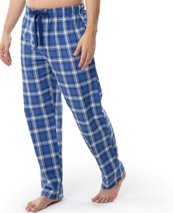 OEM Custom Logo Direct Factory Wholesale <b>Men's</b> 100% Cotton Plaid Trouser Adult Drawstring Waist Sleepwear Lightweight Pajamas - Product Image 1