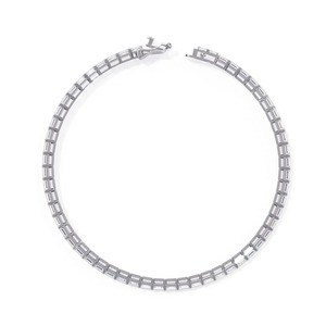IGI Certified Emerald Cut Lab Grown Diamond Tennis <b>Bracelet</b> in Solid 925 Sterling Silver - Product Image 3