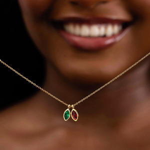 Women's 18K Gold Plated Pendant Necklace With Marquise Cut Zircon Stones Water <b>Drop</b> Design Minimalist <b>Box</b> Chain Everyday Wear - Product Image 1