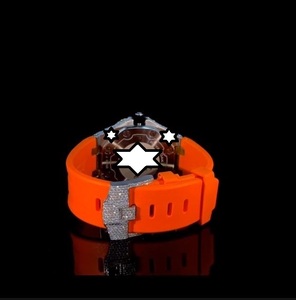 Men's Luxury <b>Chronograph</b> Watch Stainless Steel Case Silicone Strap Diamond Bezel 42mm Analog Quartz Movement - Product Image 5