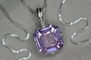 จี้คุณภาพสูงทำจากพลอยคุนไซต์ธรรมชาติแท้ สีชมพูม่วง ประดับเงินแท้ ของขวัญสำหรับเธอ เครื่องประดับอันหรูหรา - Product Image 5