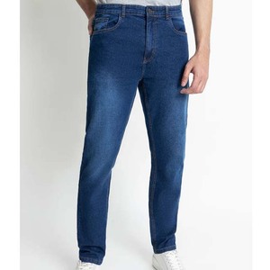 Factory Direct Men's High <b>Waist</b> Straight <b>Jeans</b> Stretch Breathable Casual Pants Medium Solid Denim for Spring Loose Fit - Product Image 1