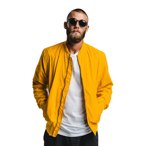 Chaqueta Bomber de Alta Calidad para Hombre, Cuello Redondo, Chaqueta Satinada para Hombre, 100% Tela con Memoria, Chaqueta Bomber Satinada para Hombre - Product Image 4