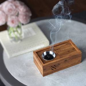 Luxury Wooden Incense Burner Set with Storage <b>Box</b> and <b>Matching</b> Serving Tray Elegant Oud Bakhoor Holder for home decor - Product Image 4