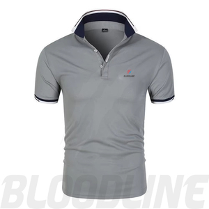 Chemise à manches courtes pour homme Bloodline, couleur unie, coton tricoté, respirant, coupe classique, 220g, noir - Product Image 1
