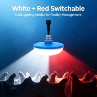 Système de contrôle d'éclairage LED professionnel pour élevages de volailles, blanc et rouge commutable, spectre complet, IP67, 2700K-6500K
