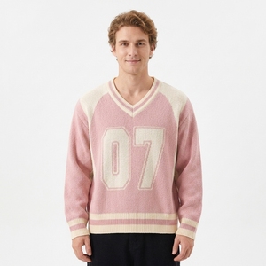 Suéter Casual de Punto Jacquard Personalizado para Hombre, 100% Algodón, Logotipo Frontal, Antiarrugas, Secado Rápido, Corte Holgado, para Invierno - Product Image 2