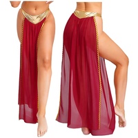 Jupe de cosplay de reine égyptienne antique pour femmes, culotte métallique brillante avec jupe en mousseline pour Halloween, fêtes de cosplay, événements, soirées