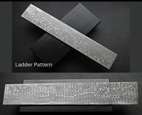 Vente en gros de barres de tiges en acier Damas forgé à la main, motif échelle, matériau brut pour la fabrication de couteaux DIY, fournisseur en gros