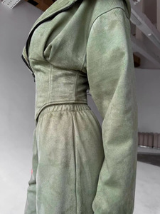 Conjunto de Sudadera con Capucha y Pantalones Ajustados de Color Sólido para Mujer, Otoño/Invierno, Ropa Deportiva Informal de Dos Piezas - Product Image 6