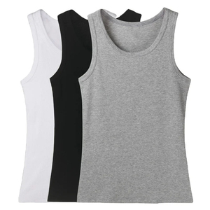 Customized High Quality Cotton/Bamboo Men's <b>Undershirt</b> Breathable Quick Dry Anti-Bacterial Eco-Friendly Sleeveless Custom Logo O - Product Image 5