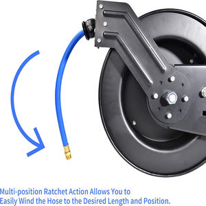Enrouleur de tuyau d'air automatique à ressort en acier robuste de qualité supérieure, fixation murale, 3/8 x 50 pi, 300 psi, GAPGAR013 - Product Image 3