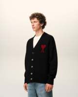 Pull en laine épais noir à col rond pour homme, coupe oversize, avec logo cœur brodé, style décontracté, hiver, ODM