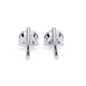 7mm Round Brilliant Moissanite Stud <b>Earrings</b> 2.5 CTW 3 Prong 14KSolid Gold Diamond Alternative Hypoallergenic Jewelry - Product Image 6