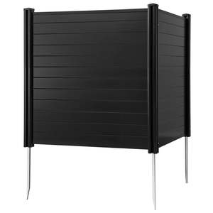 2 panneaux de protection horizontale en vinyle noir 48 x 48 avec piquets de sol pour poubelle, équipement de piscine, unités de climatisation, clôture extérieure - Product Image 1