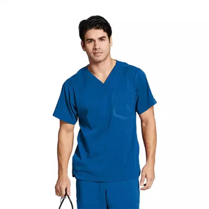 เสื้อแจ็คเก็ตแขนสั้นมีซิปสำหรับผู้ชายยี่ห้อ Azicon แบบสั่งทำได้ ใช้เป็นชุดยูนิฟอร์มทางการแพทย์สำหรับพยาบาล แพทย์ คลินิก ทันตแพทย์ และงานที่เกี่ยวข้อง - Product Image 6
