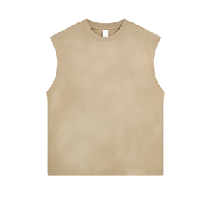 Débardeur homme été haute qualité 100% coton, sans manches, pour sport et gym, effet délavé, streetwear pour homme - Product Image 5
