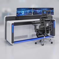 Console de salle de contrôle intégrée, mobilier de centre de commandement industriel, poste de travail de surveillance et de dispatchage de sécurité