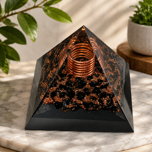 Wholesale Orgone Pyramid Positive Energy <b>Orgonite</b> Black Tourmaline With Copper Point EMF Protection <b>Orgonite</b> Pyramid - Product Image 1