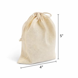 Top Demanded 100% Natural 4x5 Inch Cotton <b>Drawstring</b> <b>Bags</b> for Jewelry or Cosmetics and Travel Storage Use for Wholesale Supply - Product Image 2