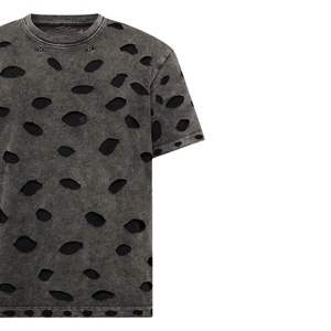 Drop Shoulder Distressed T-Shirts for <b>Men</b> 100% Cotton High Quality Breathable Lightweight Custom Logo Printing OEM Service - Product Image 5