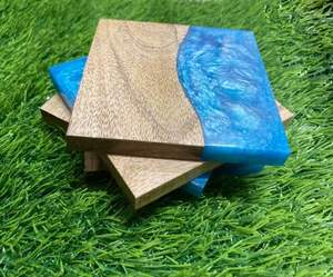 แผ่นรองแก้วเรซิ่นอีพ็อกซี่ไม้กระถินณรงค์พรีเมียม งานแฮนด์เมด แผ่นรองแก้วดีไซน์ไม่ซ้ำใคร ของตกแต่งครัว แผ่นรองแก้วสำหรับโต๊ะกาแฟ - Product Image 4