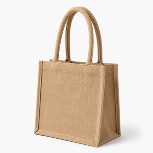 Bolsa de Regalo de Yute Metálico con Logotipo Personalizado, 20x20x12cm, para Recuerdos de Boda, Venta al Por Mayor, Fabricante OEM ODM, Proveedor de Marca Privada - Product Image 5