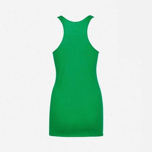 Débardeur vert à col rond pour femme, décontracté, respirant, tricoté, 100% coton, couleur unie, longueur normale - Product Image 2