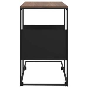 โต๊ะข้างไม้และเหล็กสีดำและสีน้ำตาล โต๊ะกาแฟมาตรฐาน - Product Image 4