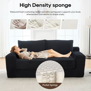 Sofá Cama Compacto de Terciopelo con Espuma Viscoelástica y Estructura de Acero, Diseño Convertible 2 en 1, No Requiere Montaje - Product Image 4