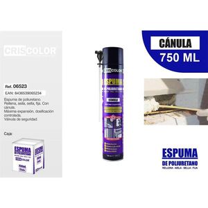Criscolor Schiuma Poliuretanica 750 ml con Cannula per Riempimento, Isolamento e Riparazione - Product Image 1