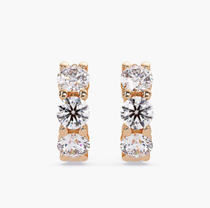 Pendientes de Diamantes Cultivados en Laboratorio con Certificación IGI, Alta Pureza, Chapados en Oro Vintage, Corte Brillante, Diseño de Lujo, Venta al Por Mayor para Mujer - Product Image 1