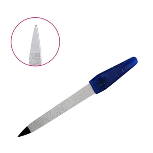 Wholesaler Durable Stainless Steel Metal <b>Nail</b> <b>File</b> Glitter Blue Handle Professional Finger <b>Nail</b> Buffer Shaper For Salon Use - Product Image 5