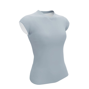 Maillot de volley-ball gris clair uni personnalisé pour femme, sans manches, col en V, respirant, en polyester, pour équipes sportives – Vente chaude - Product Image 3