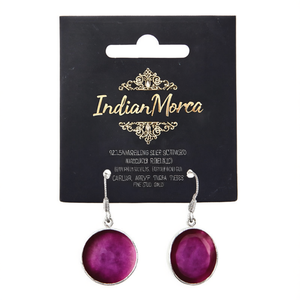 IndianMores 92.5 Sterling Silver Round Marquise <b>Emerald</b> Ruby <b>Stud</b> Earrings for Women Girls - Product Image 2