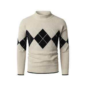 Suéteres de Punto Grueso para Hombre, Cuello Redondo, Casuales, 100% Algodón, Color Sólido, Diseño de Pullover, Alta Calidad, Venta al Por Mayor - Product Image 2
