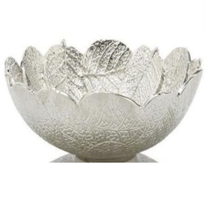 Tazón para servir con acabado plateado de diseño artesanal, tazón redondo para almacenar palomitas de maíz, calidad superior para uso en catering. - Product Image 1
