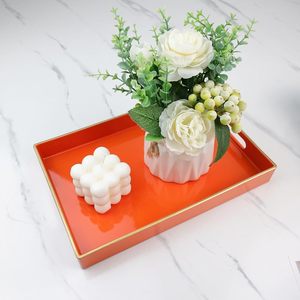 <b>Orange</b> Bathroom Vanity Tray with Handles for Dresser Tops, Countertop, <b>Perfume</b> Decorative Tray, - Product Image 4