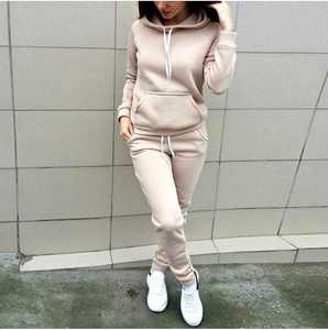 Conjunto Deportivo de Felpa para Mujer, Sudadera con Capucha y Pantalones Jogger, 2 Piezas, Ropa Deportiva OEM/ODM - Product Image 2