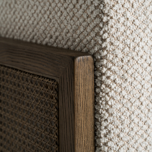 Sillón de Salón de Lujo para Interiores, Madera de Teca Sólida con Panel de Ratán Tejido Natural, Silla Acolchada con Estructura Curva, Muebles de Resort - Product Image 6