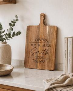 Elegant Wooden Chopping Block Engraved Slogan Rectangular With Wooden Handle Kitchenware Cutting <b>Board</b> By Universal Overseas - Product Image 4